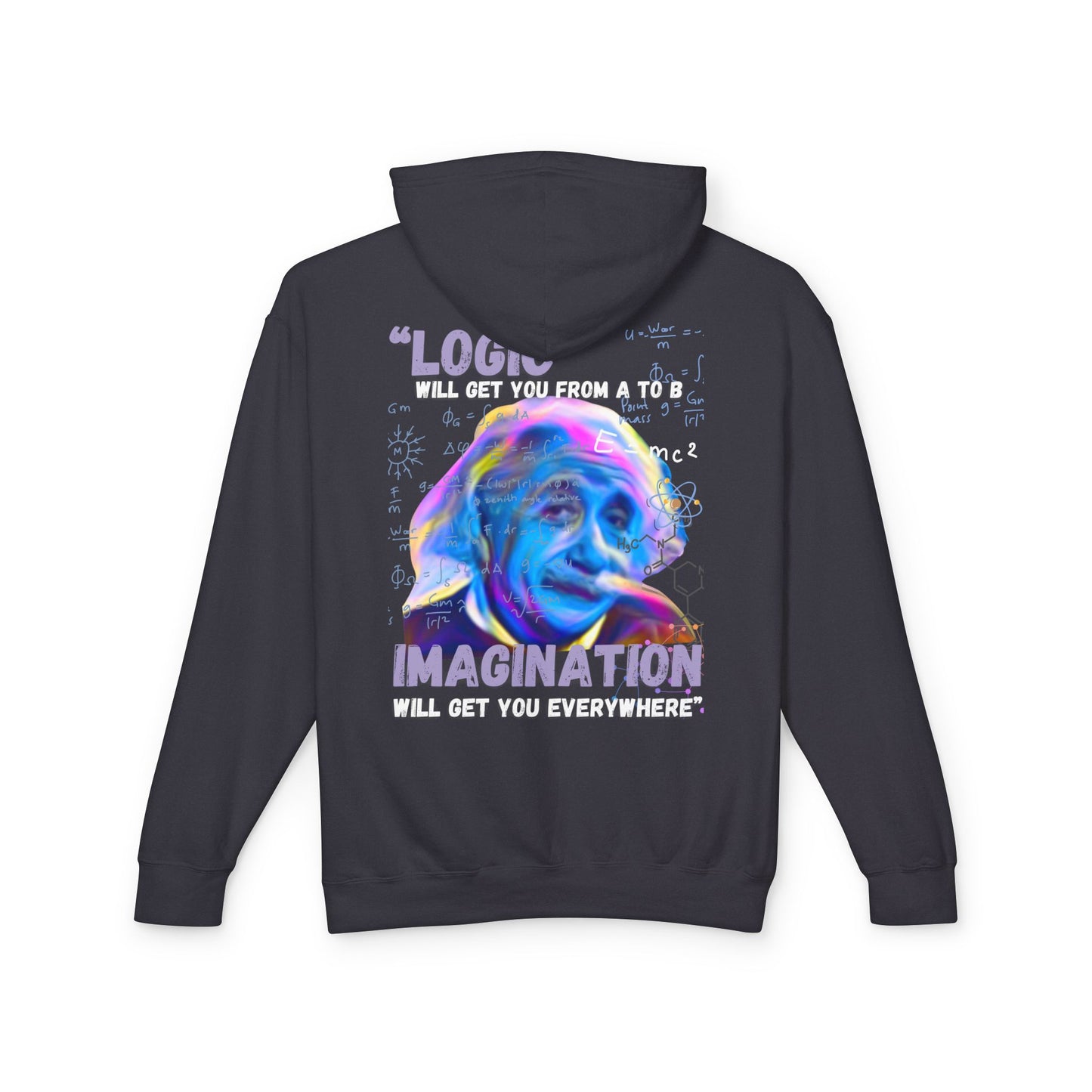 Albert Einstein - Unisex Lightweight Hooded Sweatshirt