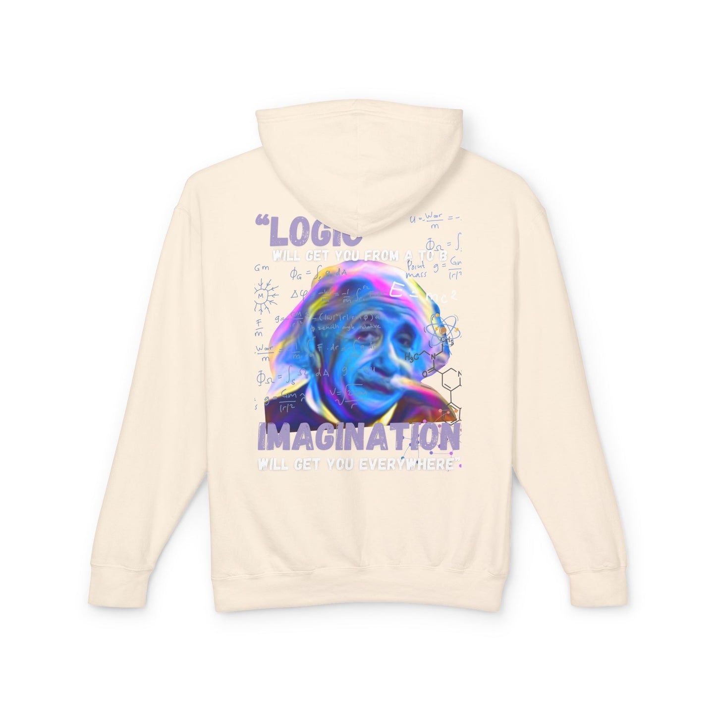 Albert Einstein - Unisex Lightweight Hooded Sweatshirt