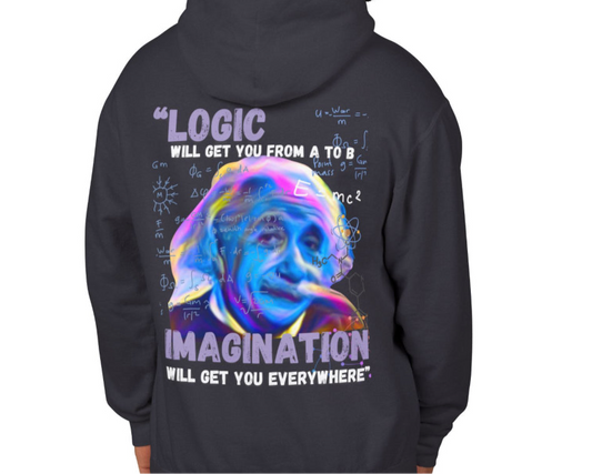 Albert Einstein - Unisex Lightweight Hooded Sweatshirt