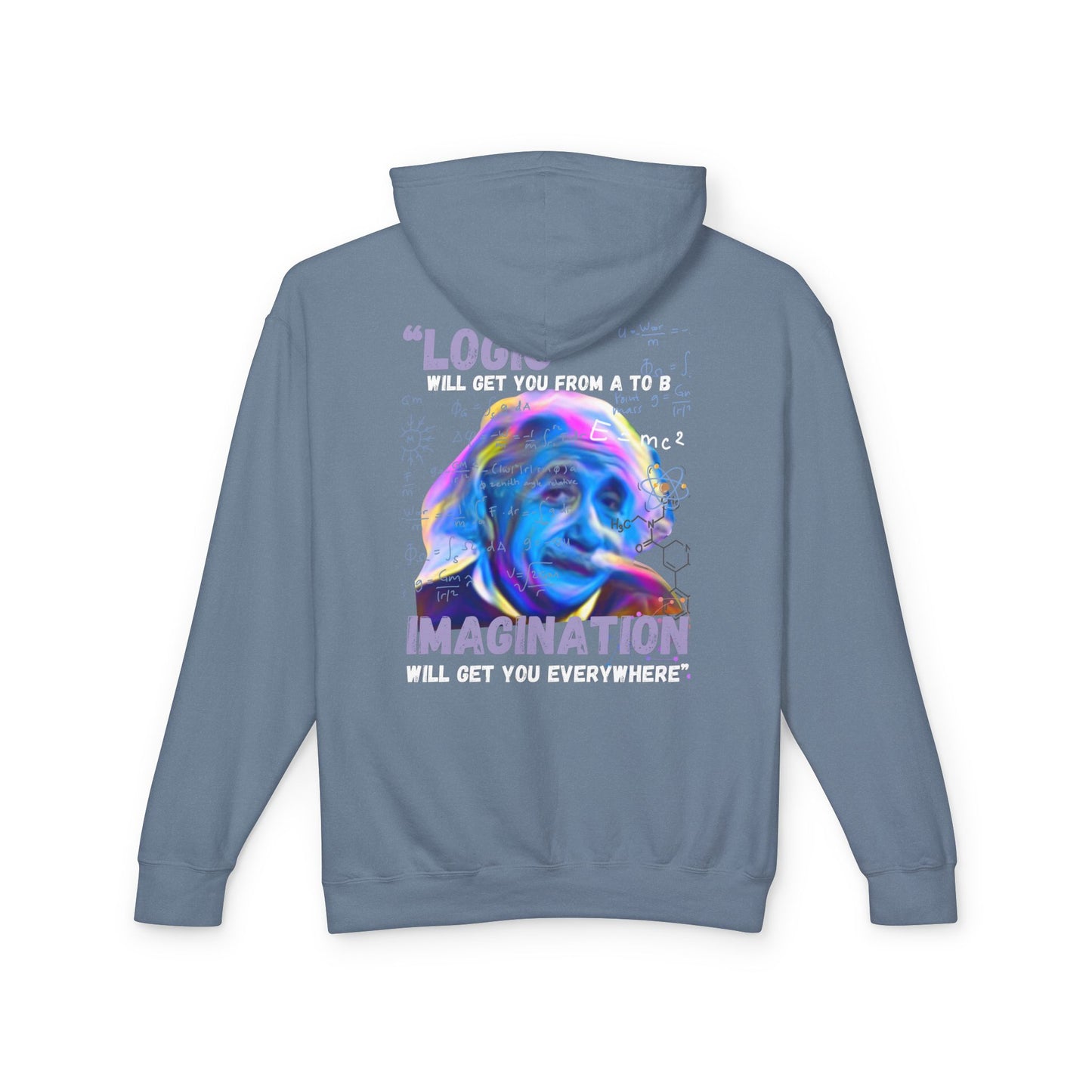 Albert Einstein - Unisex Lightweight Hooded Sweatshirt